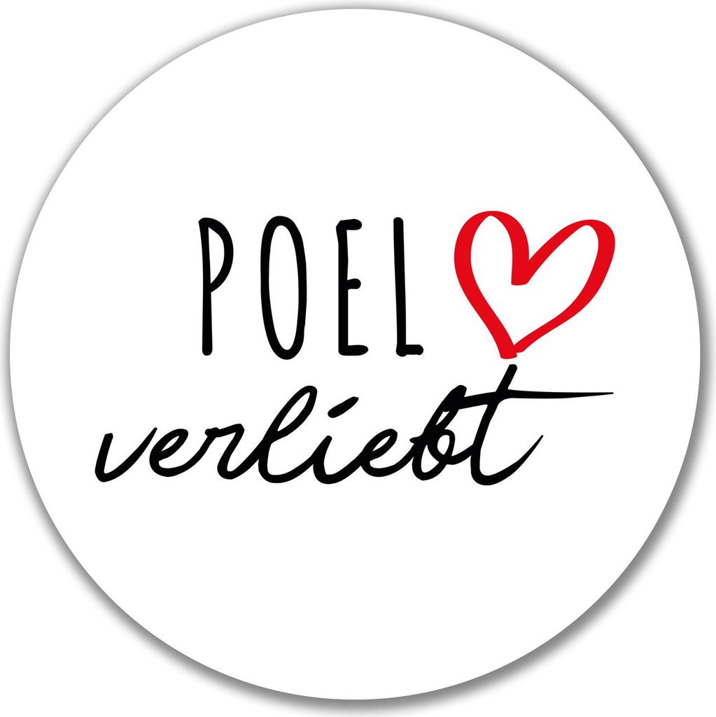 Huuraa Aufkleber Poel verliebt 10cm rund Sticker Geschenkidee