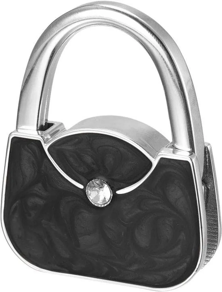 Crochet de sac métal noir 5,5x4,3 cm - Crochet pliable ultra résistant