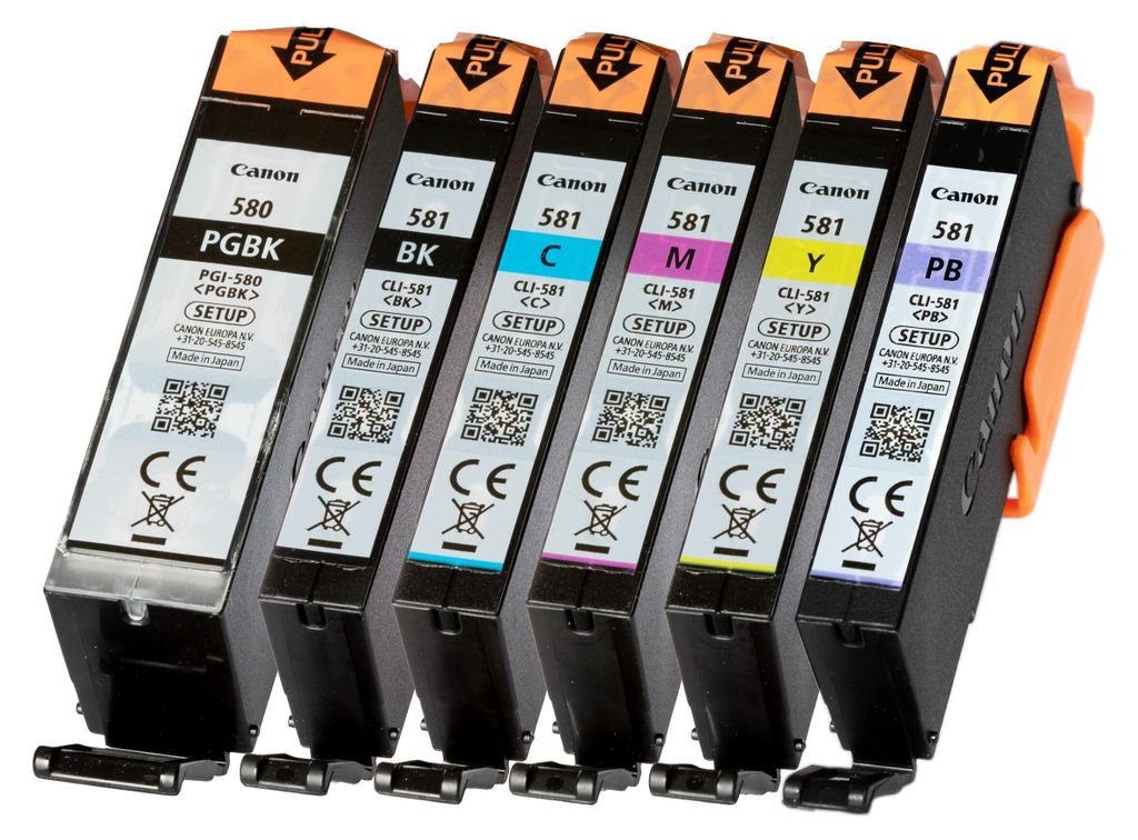 6 Canon Original Patronen PGI-580 CLI-581 Set mit Fotoblau Produktbild 