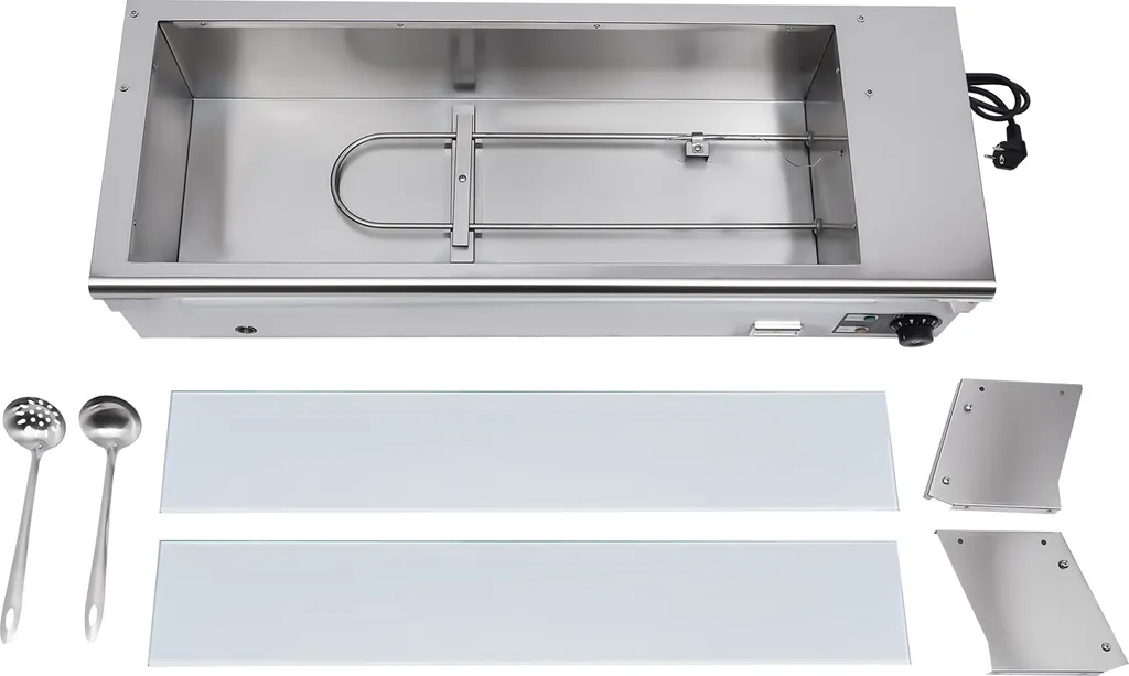 Chauffe-buffet Électrique Professionnel - Chafing Dish Inox avec Vitre