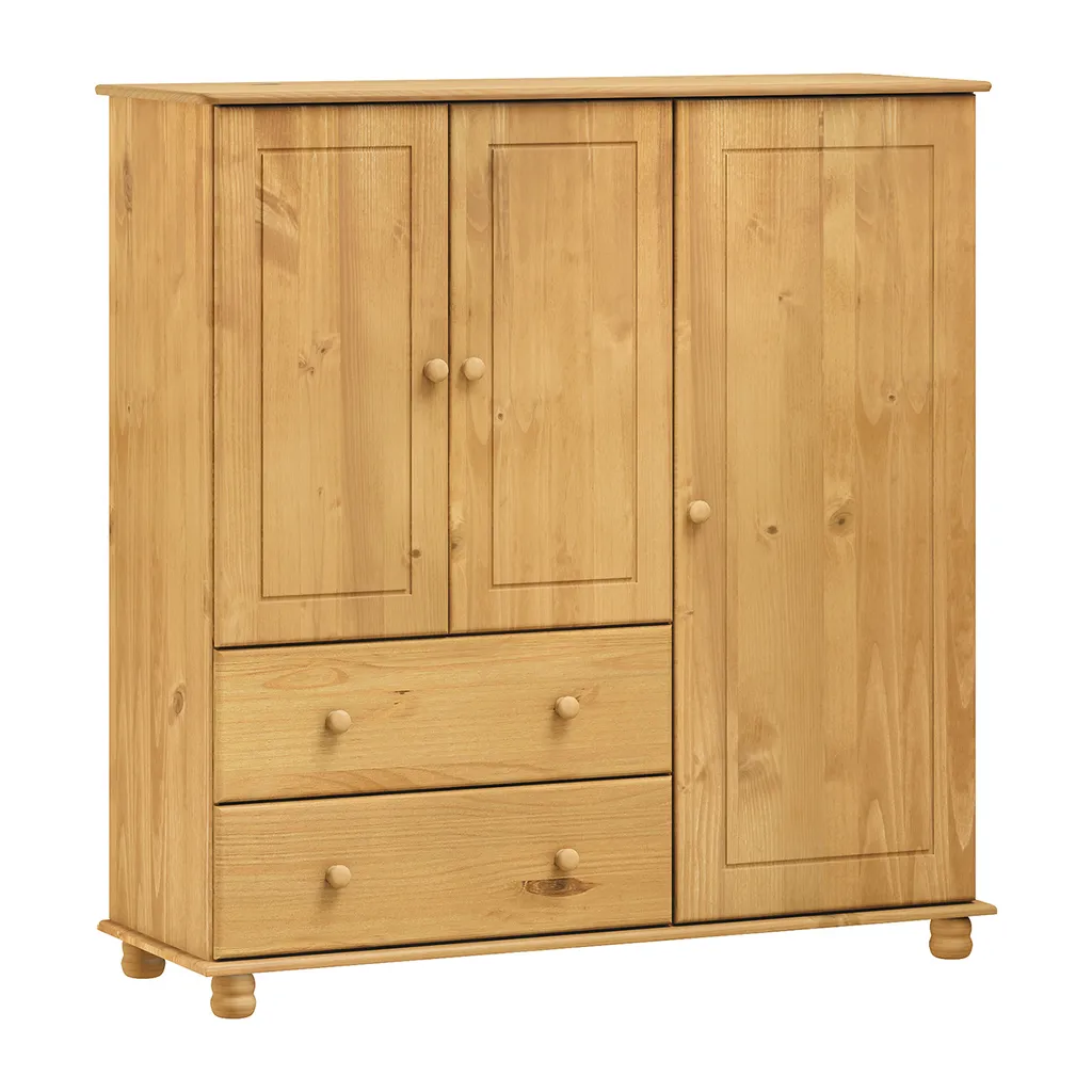Commode wax multicolore avec 3 portes et 2 tiroirs de rangement