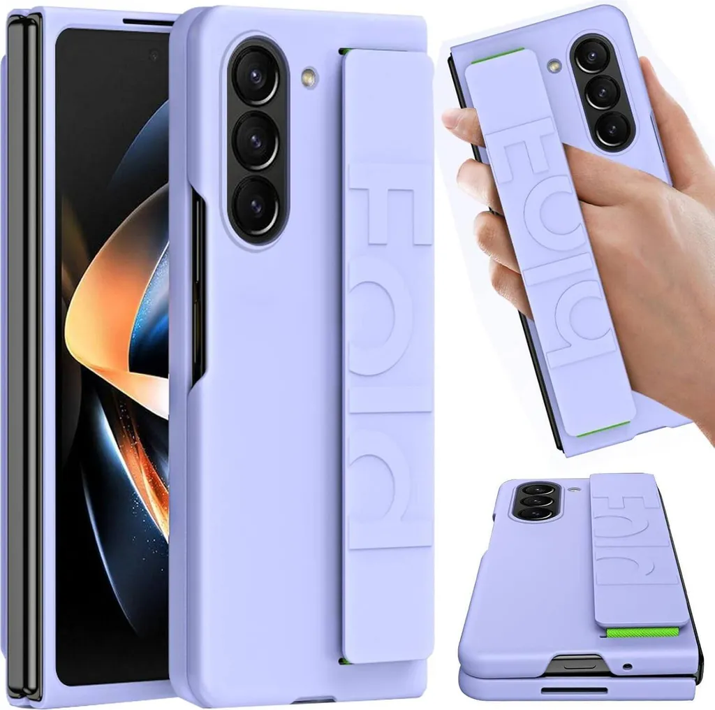 Cover Professionale Z Fold 6 Viola - Protezione PC con Cinturino
