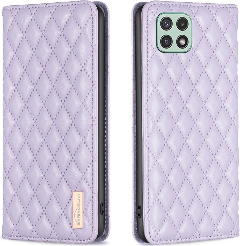 Custodia Samsung Galaxy A22 5G Viola: Cover Pelle Flip Elegante