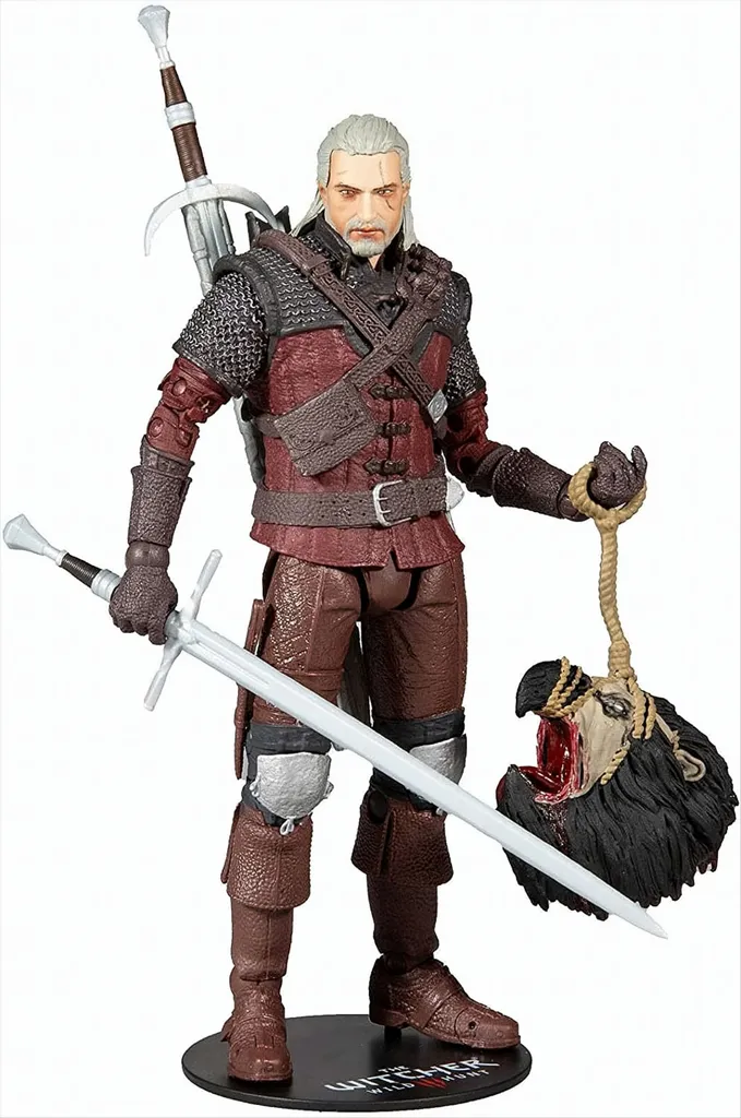 Figurine Geralt de Riv armure du loup articulée The Witcher 3 18 cm