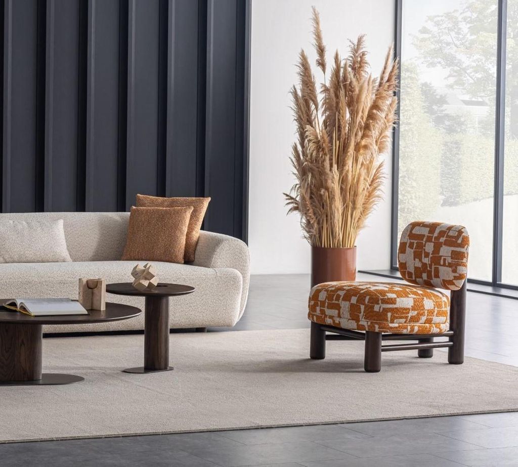 Brauner Sessel, Modern, Textil, Einfarbig, 74x75x76 cm, Mittel-Härte