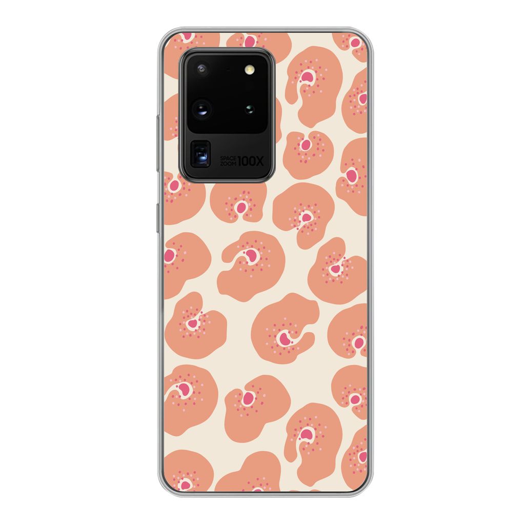 MuchoWow Handyhülle Schutzhülle Hülle für Samsung Galaxy S20 Ultra Blume - Muster - Abstrakt Silikon Softcase Handy Hülle - Karteninhaber