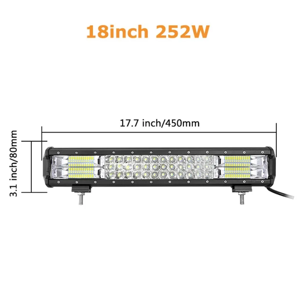 Barre LED 18 pouces 252W : la solution pour voir clair en plein bois