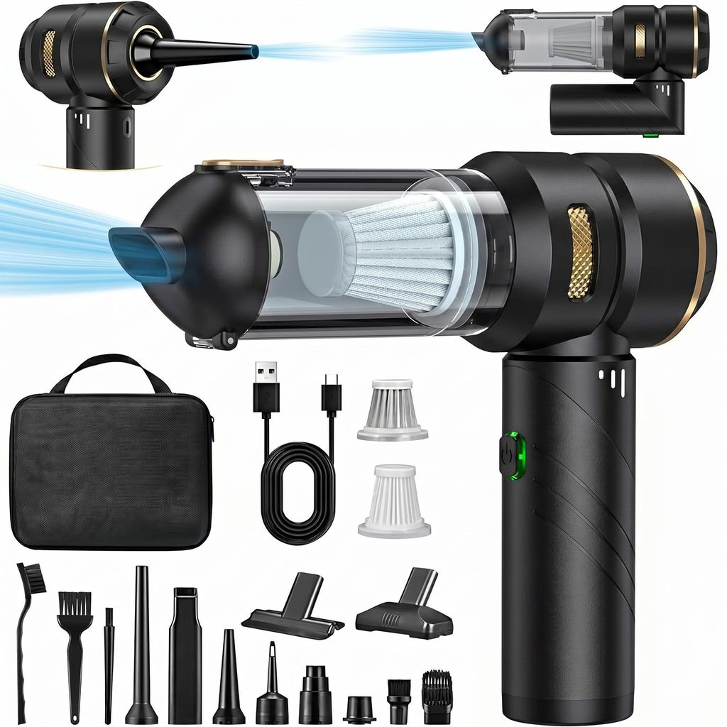 Handstaubsauger Akku 4-in-1,Auto Staubsauger ,25000PA Handstaubsauger Kabellos,3-Gang Bürstenlos staubsauger für Auto,PC,Sofa,Haus& Tierhaar Rein...