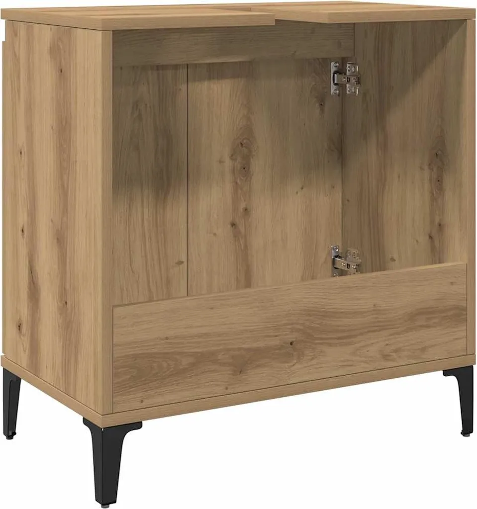 vidaXL Mobile lavabo Artisan rovere 58x33x60 cm materiale a base di legno