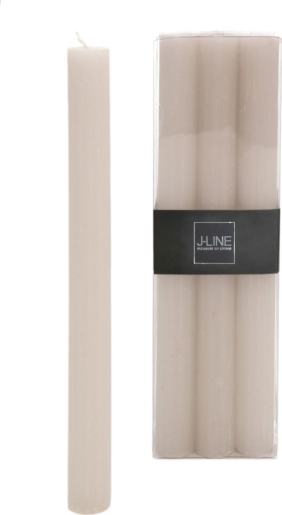 J-Line Dose 6 Tischkerzen Sand -9S