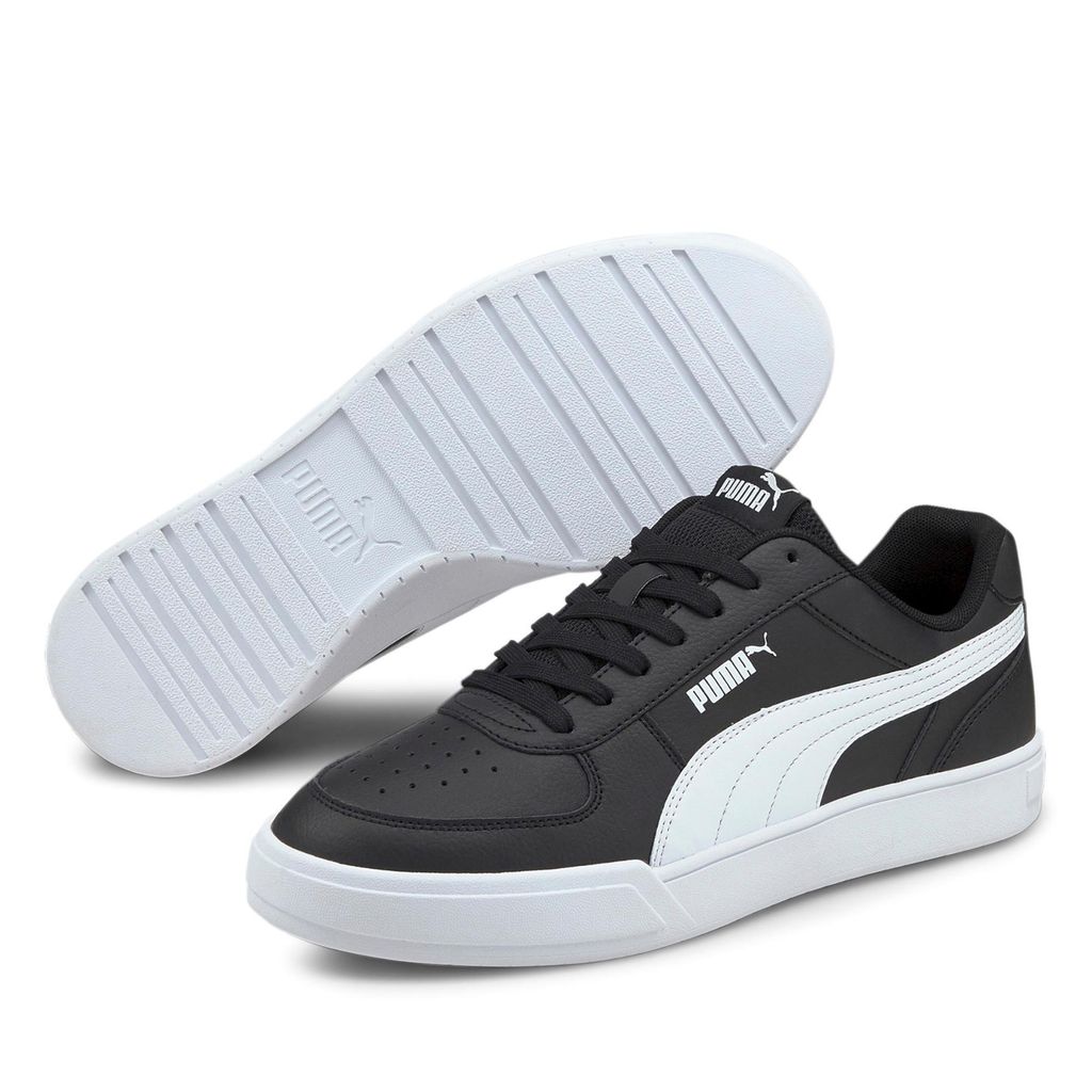 PUMA Herren Schuhe Freizeitschuhe Turnschuhe Sneaker Schnürschuhe Caven, Farbe:Schwarz, Schuhgröße:EUR 45, Artikel:-04 black / white / white