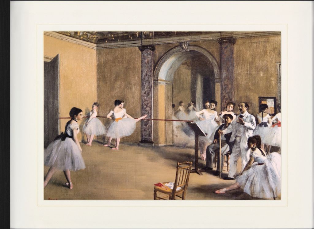 Edgar Degas Gerahmtes Bild Mit Edlem Passepartout | Wand-Bilder | Im Bilderrahmen - Ballettsaal Der Oper In Der Rue Peletier, 1872 (60 x 80 cm)