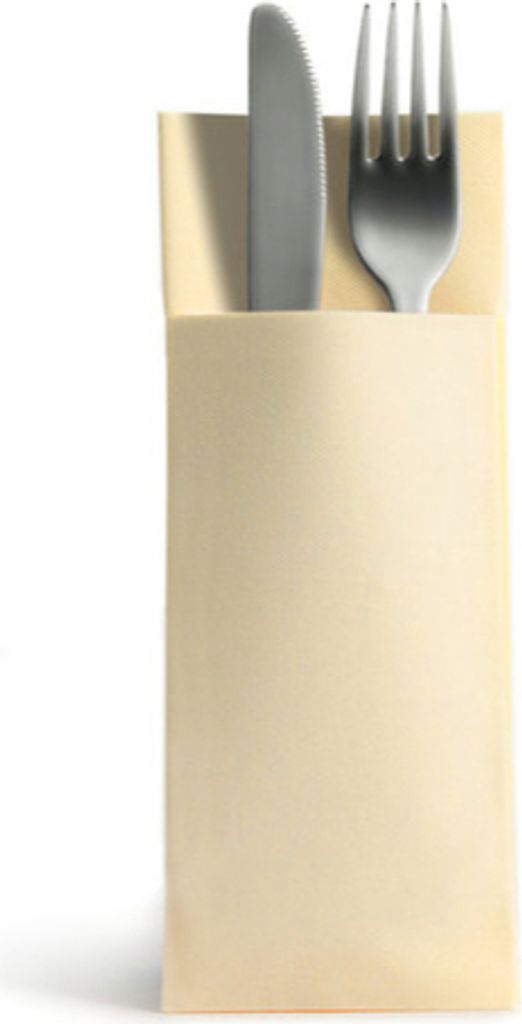 50 Airlaid Besteckservietten Bestecktaschen creme