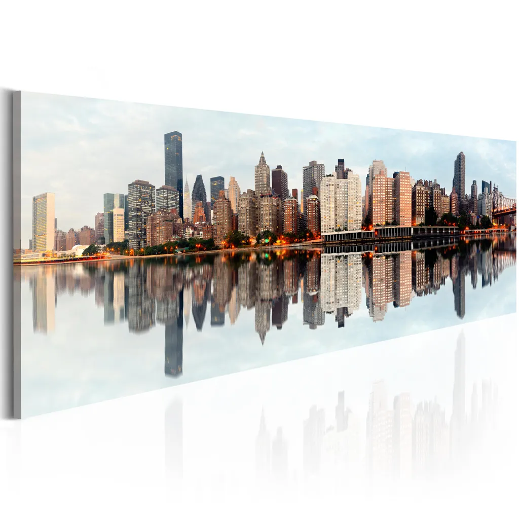 Tableau New York Manhattan - Impression photo sur toile HD panoramique 135x45