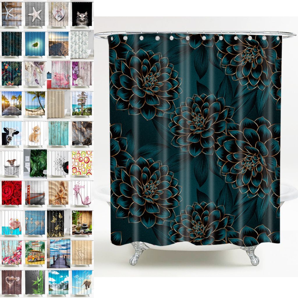 SANILO® Duschvorhang Dahlien 180 x 200 cm Produktbild 