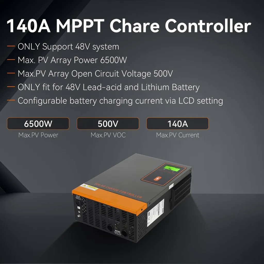 Unité de commande solaire 140A 48V - Contrôleur de charge écran LCD - 3
