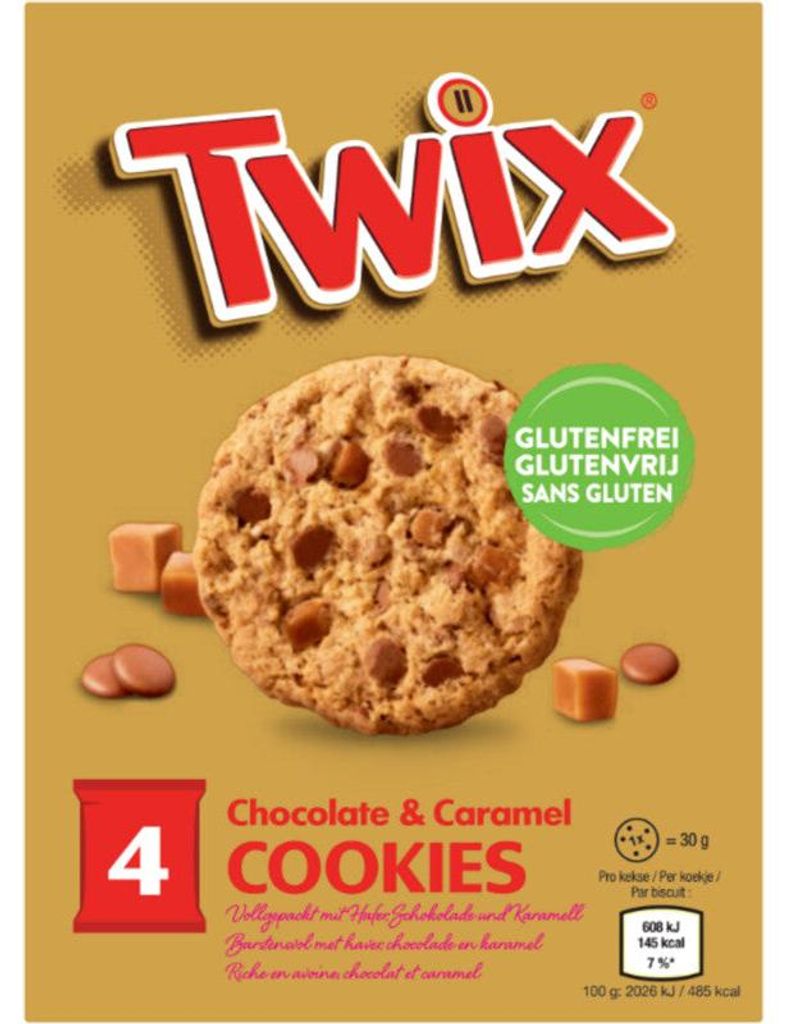 Twix Glutenfreie Schokoladen-Karamell Kekse, 120 g – Produktbild 