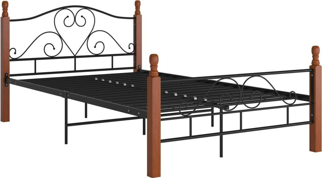 vidaXL Bettgestell Schwarz Metall 120x200 cm
