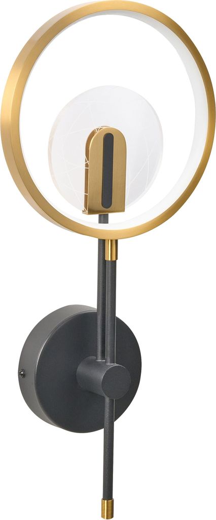 BELIANI LED Wandlampe Gold / Schwarz aus Aluminium Metall Rund Modernes Design Spiegellampe Wandleuchte Badezimmer Wohnzimmer Schlafzimmer Flur