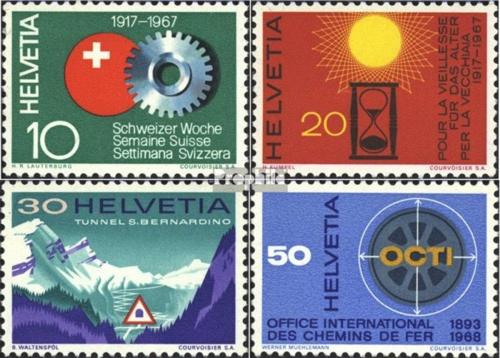 Briefmarken Schweiz 1967 Mi 858-861 (kompl.Ausgabe) Produktbild 