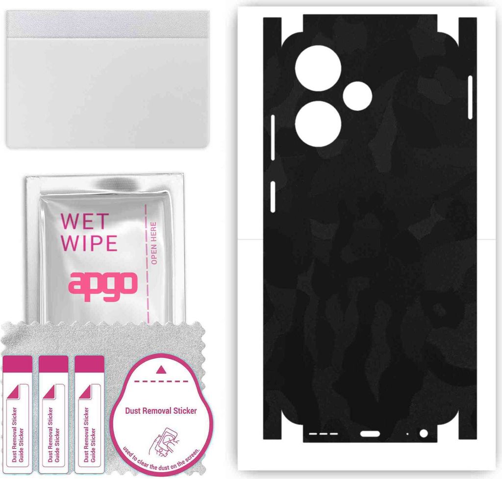 apgo Rückseite + Seiten Schutzfolie, Skin, kompatibel mit Infinix Hot 30 Play, Hinten Displayschutzfolie aus Vinylfolie, kratzfest, einfache Monta...