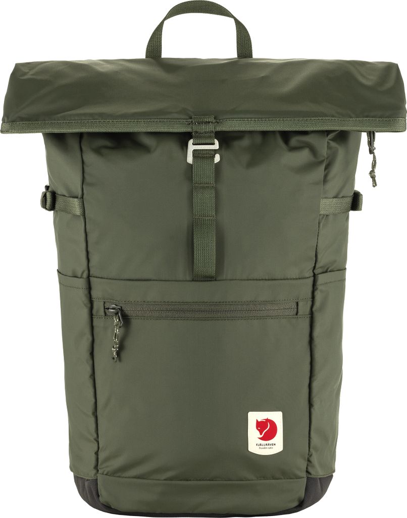 A green Fjällräven backpack is shown against a white background.