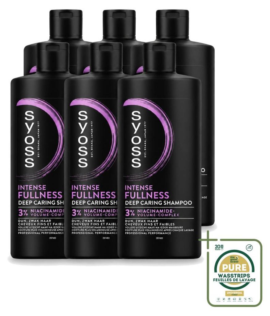 6 x Syoss Intense Fullness Shampoo - 440 ml - Verpakking Productafbeelding 