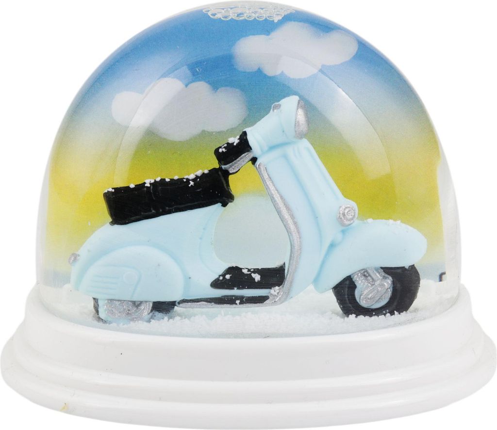 Schneekugel Schüttelkugel Scooter Motorroller blau-hellblau Schneegestöber