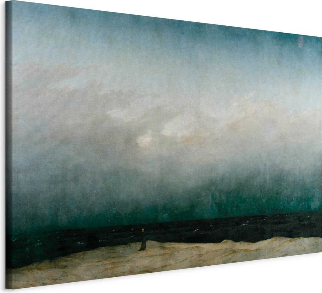 Quadro su tela - Il monaco in riva al mare 90x60 cm Riproduzione l-G-10060-b-a
