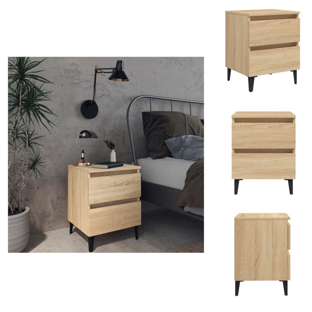 vidaXL Nachttisch Sonoma-Eiche 40x35x50 cm Holzwerkstoff - Nachttische