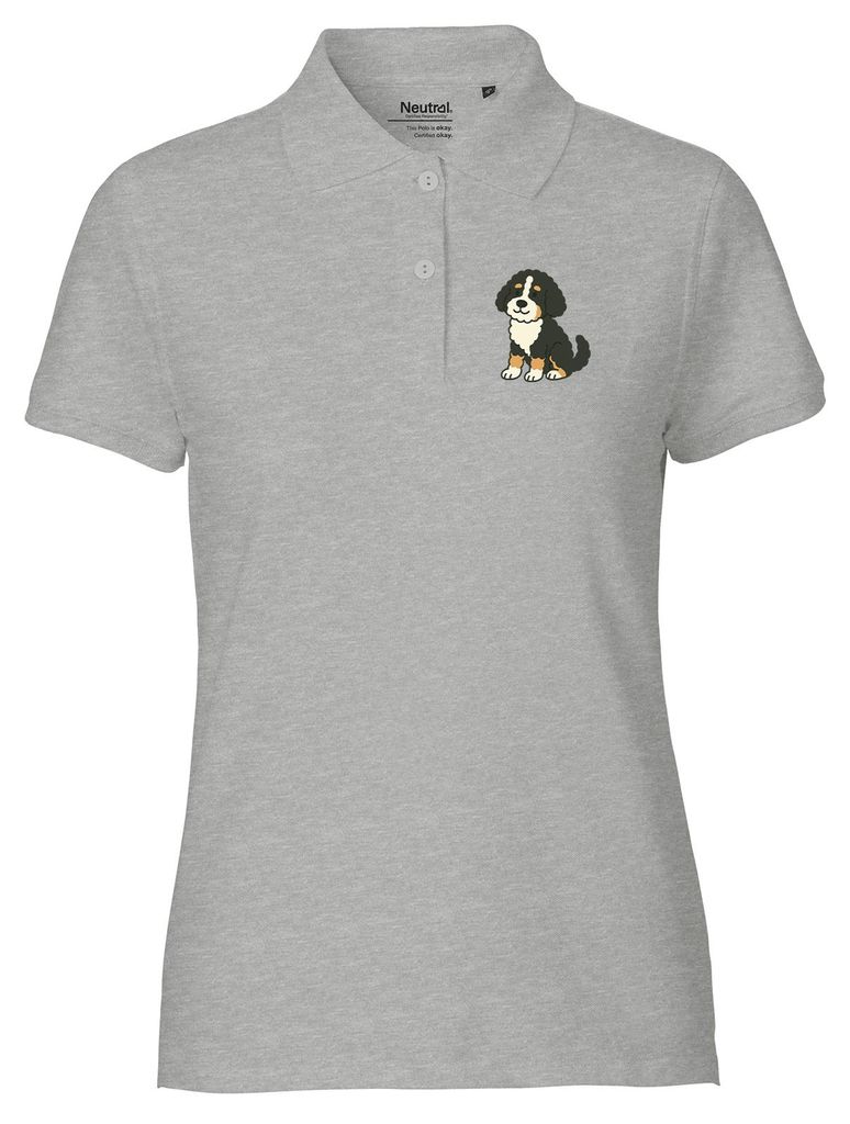 Huuraa Damen Polo Shirt Bernedoodle Comic Berniepoo L Sport Grey Bio Baumwolle Fairtrade Poloshirt Geschenkidee