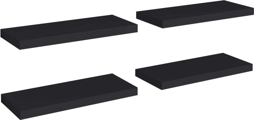 Crea il Tuo Angolo Relax: Set 4 Mensole SYFAX Nere 60cm MDF