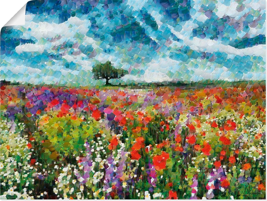 ARTland Poster Bunte Wiese Größe: 80x60 cm