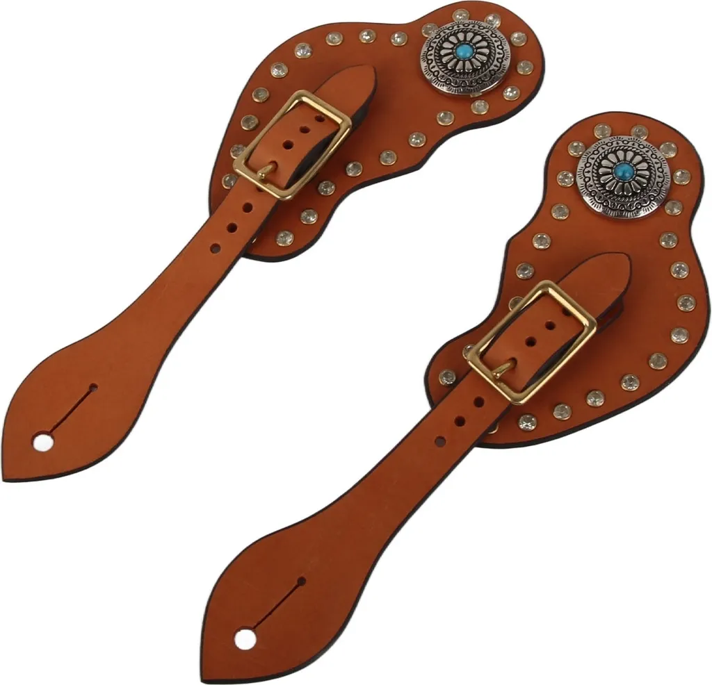 Sangles d'éperons western pour entraînement équestre, protection marron