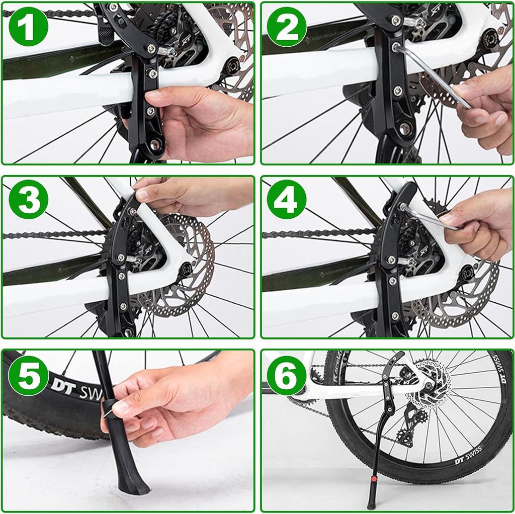 Verstellbarer Fahrradständer für 26-29 Zoll Fahrräder - Robuster Aluminium-Kickstand mit rutschfestem Gummifuß