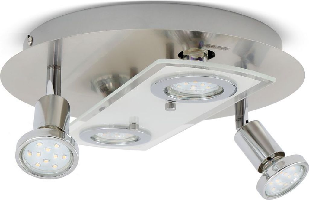 Plafonnier LED rond métal verre luminaire plafond salon 4 Image du produit 