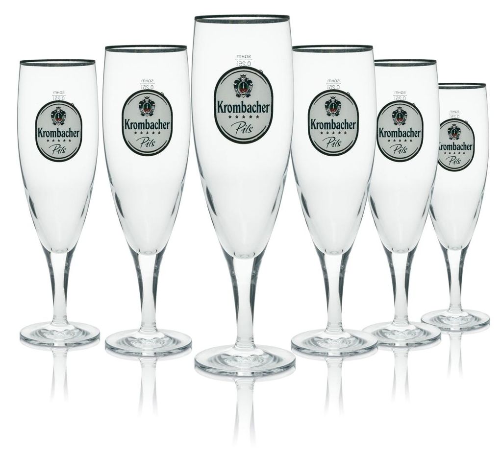 6x Krombacher Bier Glas 0,25l Exklusivpokal Sahm Produktbild 