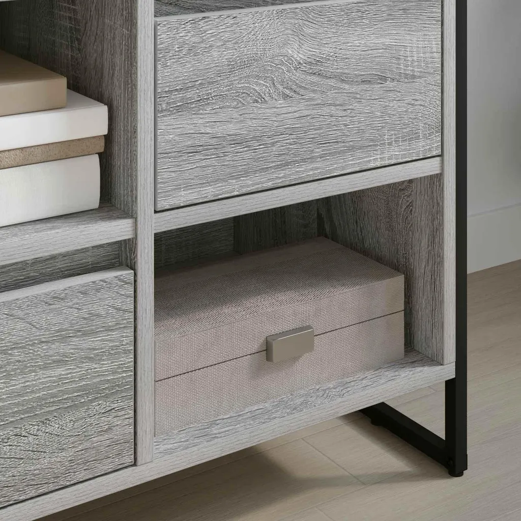 Meuble TV Gris Sonoma 100 cm : Gain de Place et Rangement Multimédia