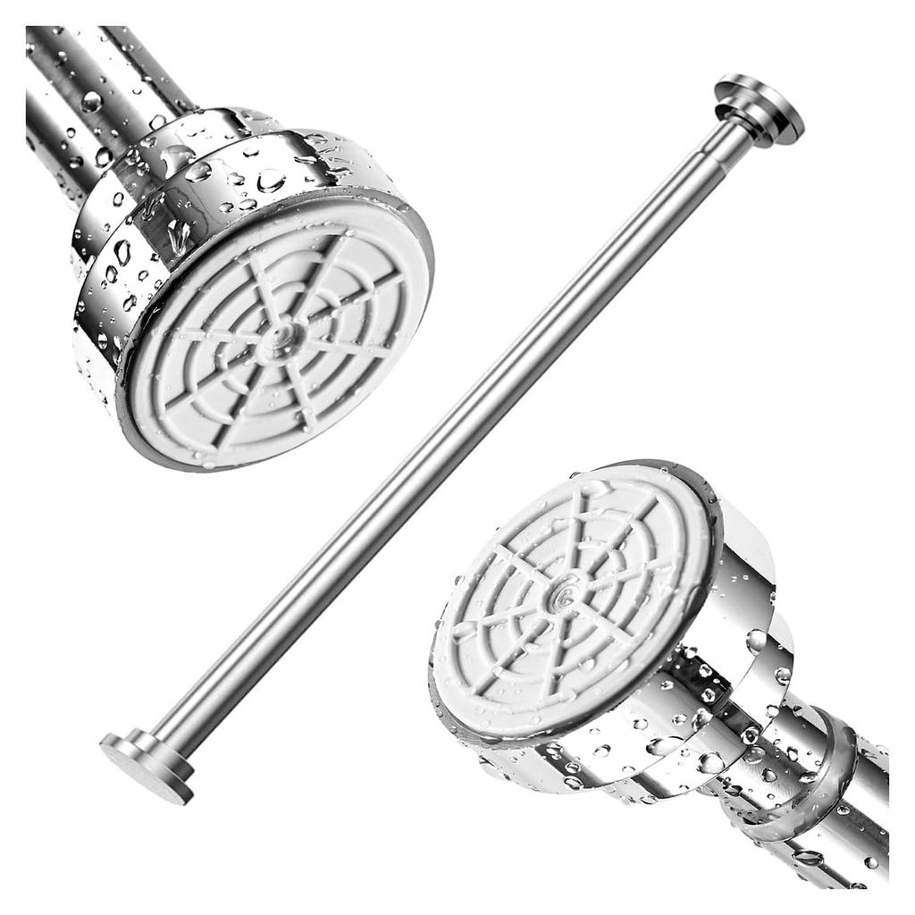 Teleskopstange aus Edelstahl, Ausziehbare Duschvorhangstange ohne Bohren, Gardinenstange zum Klemmen, Rutschfeste Klemmstange für Vorhang, Schrank...