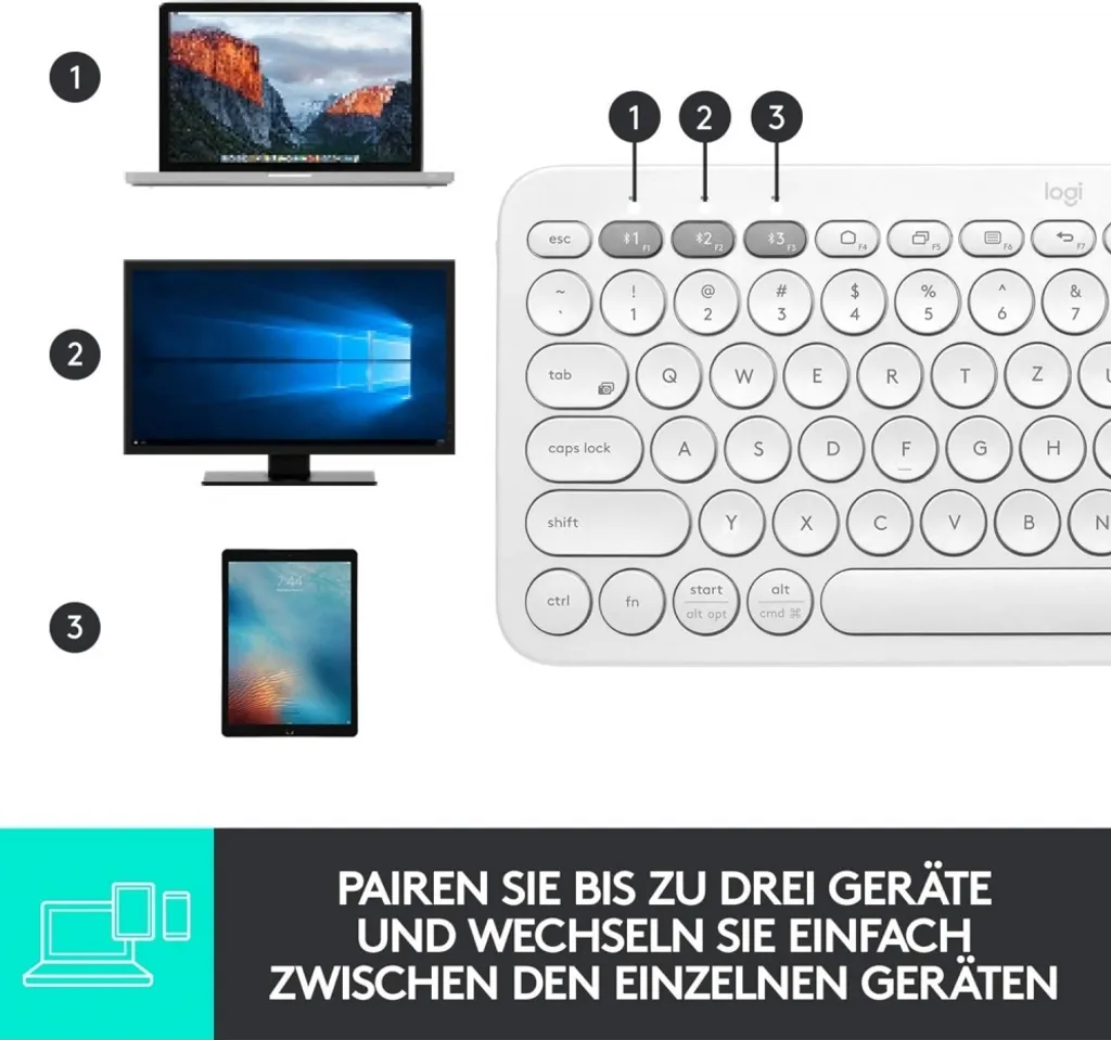 Clavier Bluetooth Logitech K380 Multi-dispositifs - AZERTY Anthracite