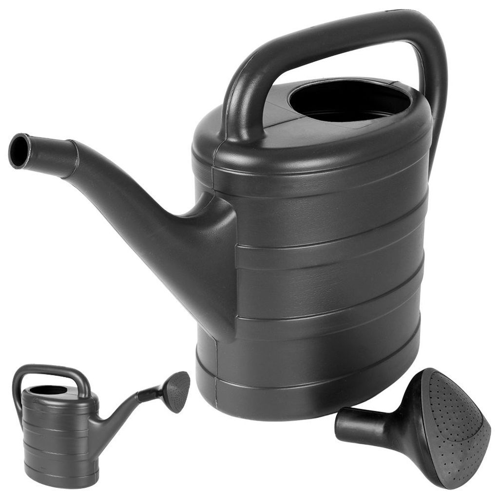 Vilde Gartengießkanne Gießkanne klassisches Design mit Sieb Maßeinteilung zum Bewässern Besprühen von Pflanzen leicht dunkelgrau 5l