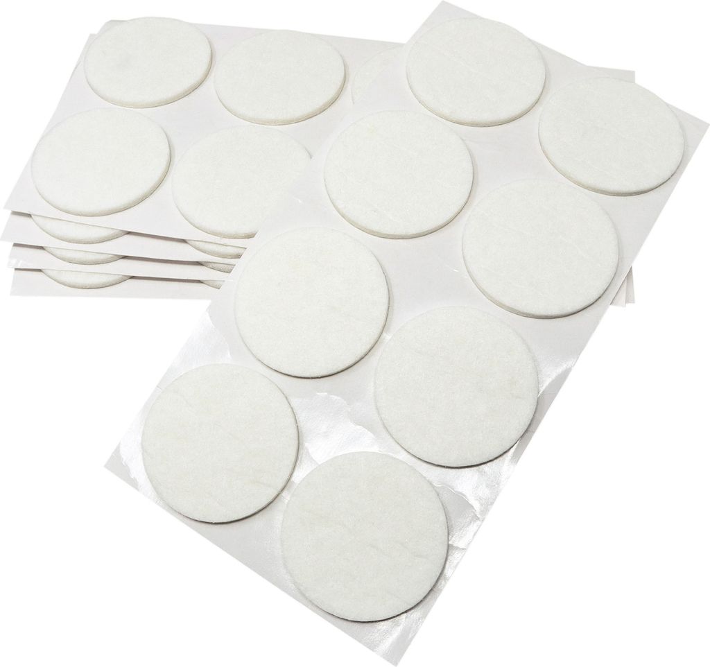 Adsamm® | 40 x selbstklebende Filzgleiter / Weiß / Ø 50 mm Produktbild 