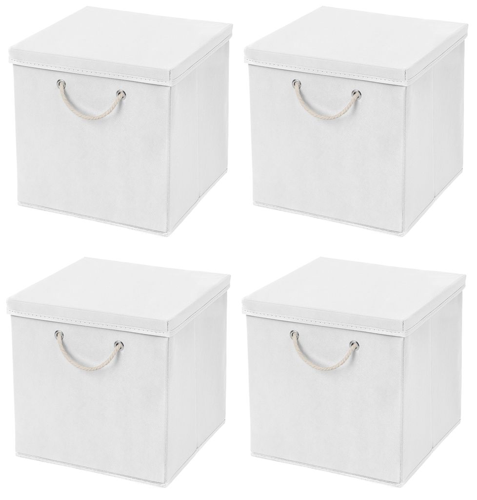 4 Stück Weiß Faltbox 30 x 30 x 30 cm
