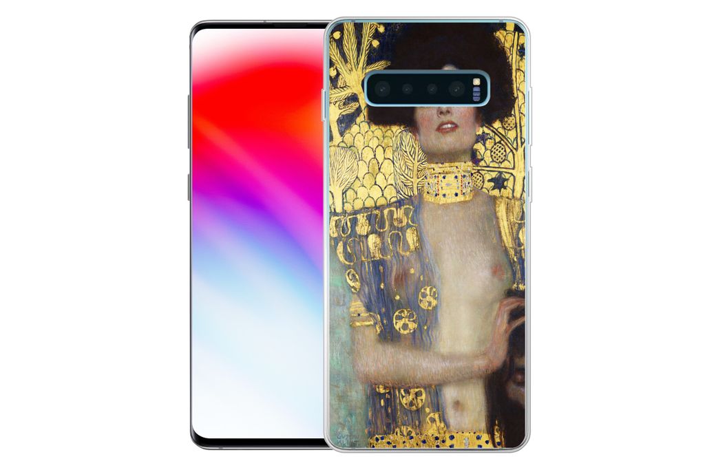 MuchoWow Handyhülle Schutzhülle Hülle für Samsung Galaxy S10 Plus Judith - Gustav Klimt Silikon Softcase Handy Hülle - Schutzhülle