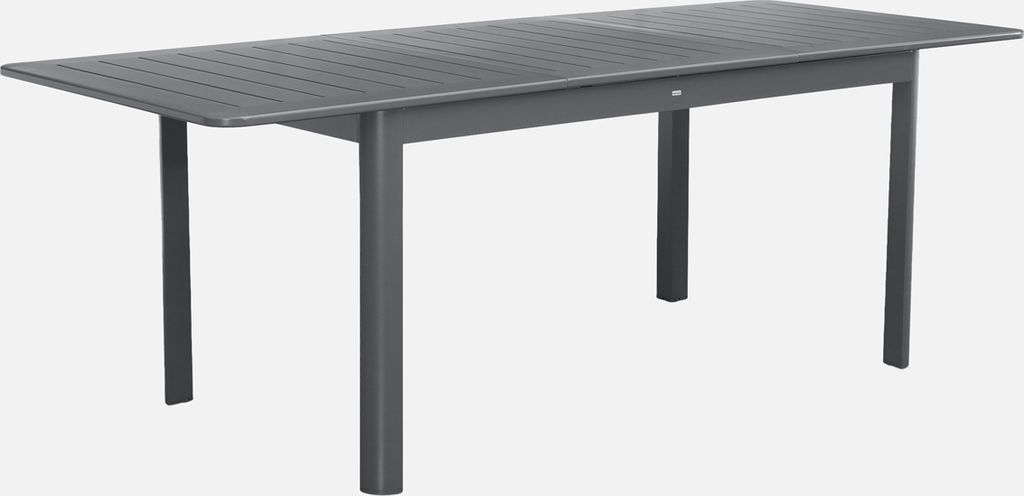 sweeek - Ausziehbarer Gartentisch aus Aluminium, 8 Plätze - Anthrazit