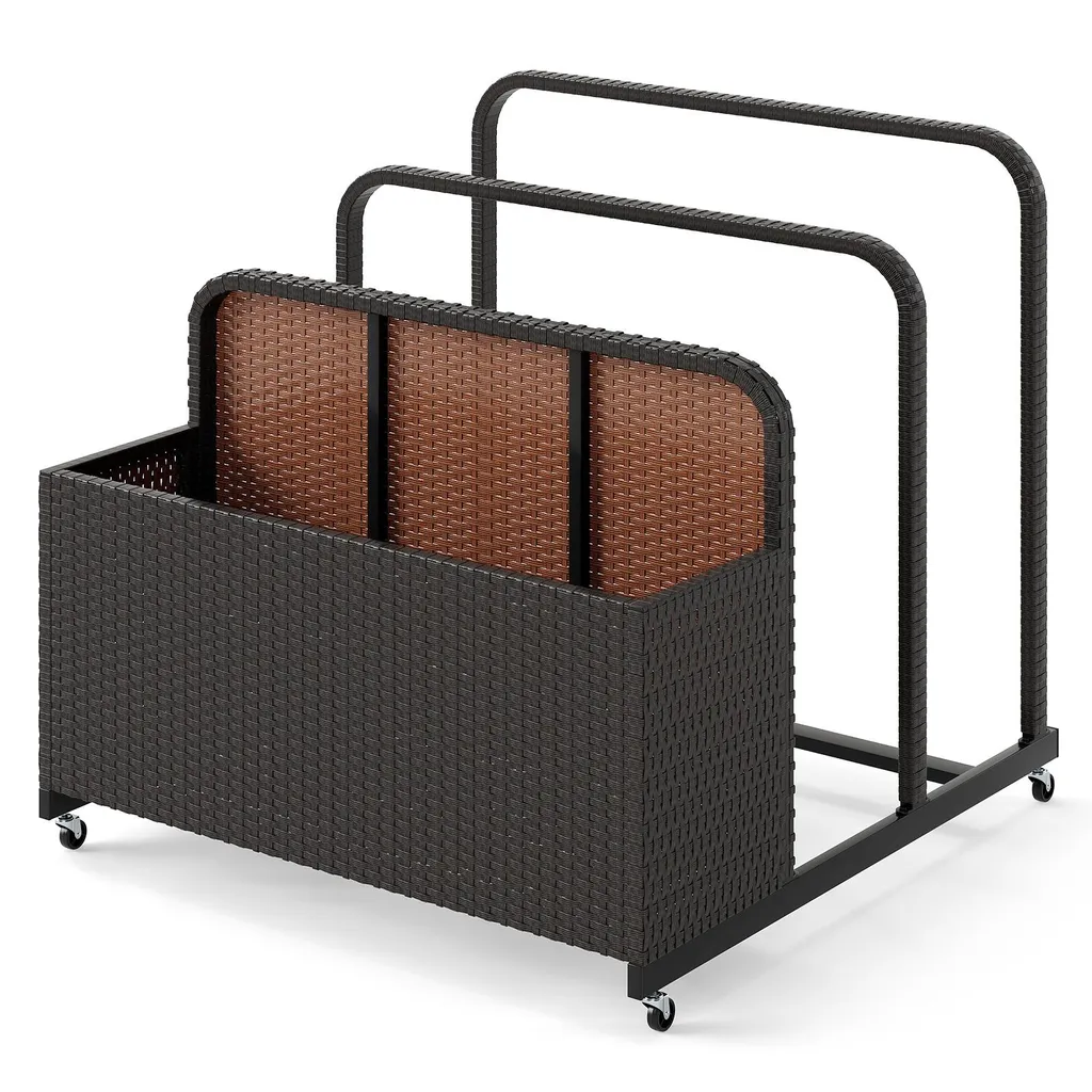 Must-Have Piscina: Cesto Portaoggetti Costway Rattan Marrone con Ruote