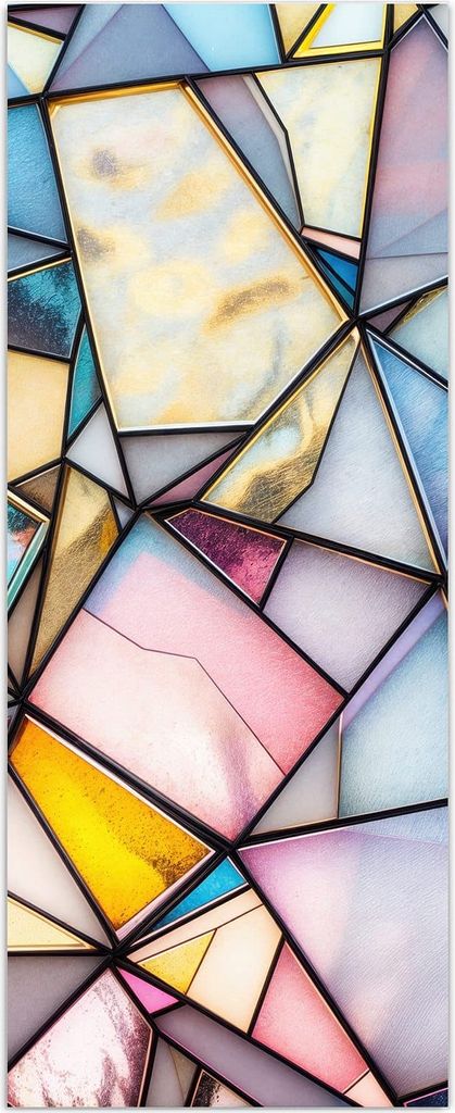 Glasbild 40x100cm in XXL für Wohnzimmer, Schlafzimmer Motiv Buntes Glasmosaik