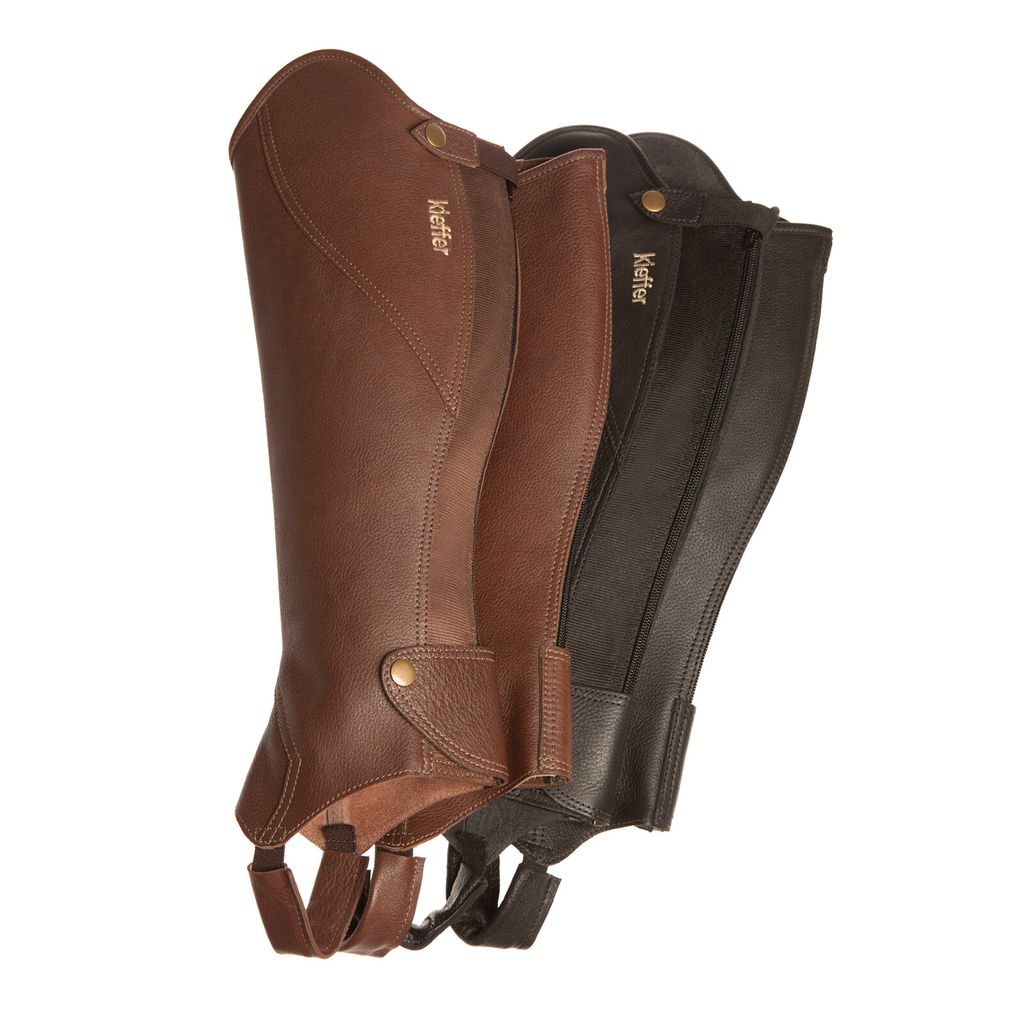 Kieffer Lederchaps ARLENE UNICOLOR, Farbe:braun, Größe:XS Short