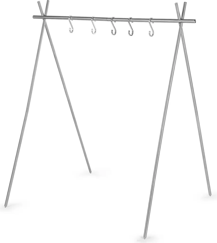 Support de camping stable anti-renversement pour casseroles en inox