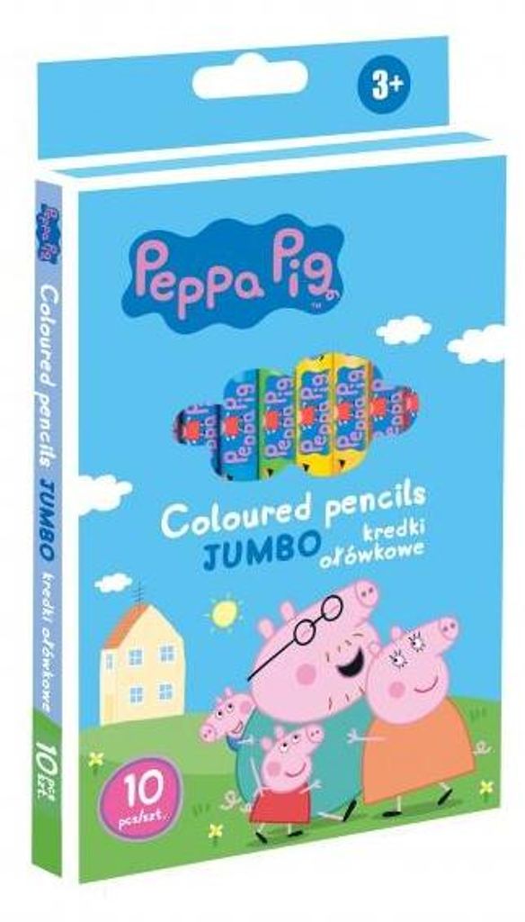 Pastelli jumbo triangolari "Peppa Pig" - 10 colori, Immagine del prodotto 